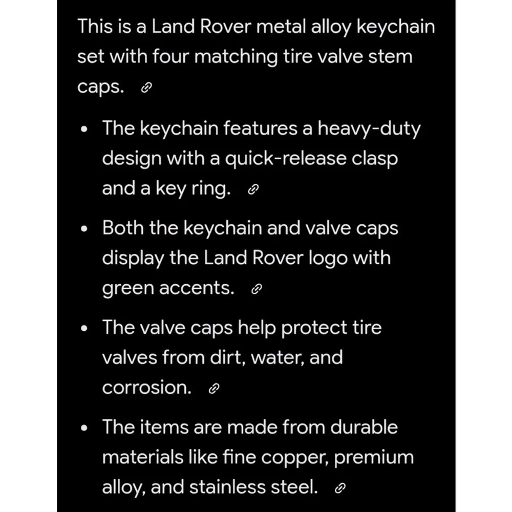Land Rover Key‎ Holder & Valve Caps One Size Black Green